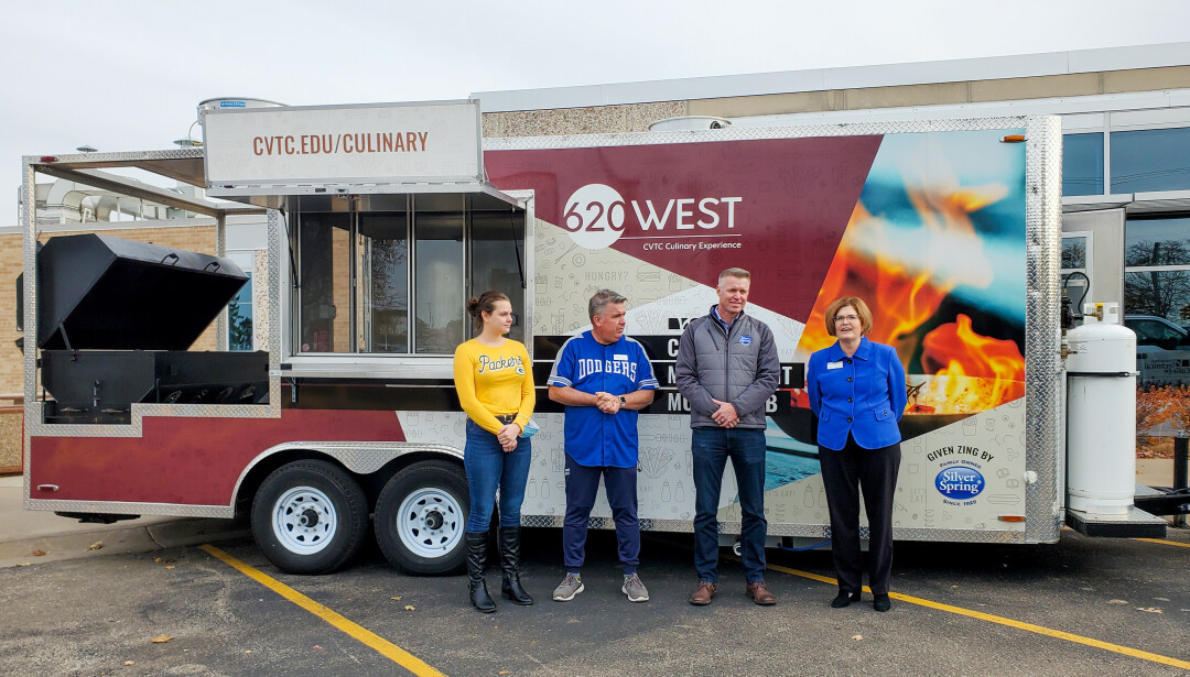 CVTC RECEIVES SNAZZY NEW FOOD TRAILER. Courtesy of a donation from Silver Springs Food, CVTC recently received a food trailer (estimated to cost around $40,000) to use in the college's Culinary Management program. (Submitted photo)