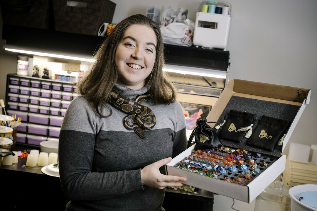 A TRUE DUNGEON MASTER: Jessica Vanhouten has been running her custom dice Etsy shop Algadrian Orders for the past three years.