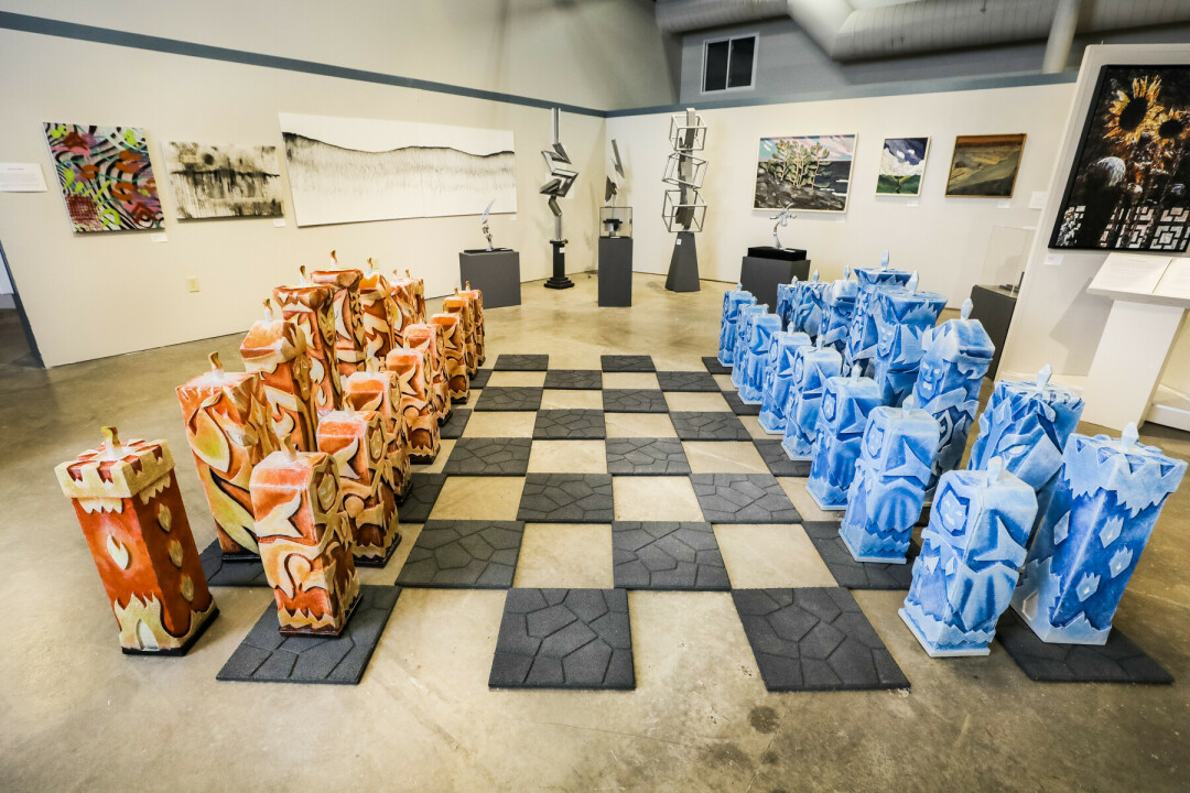 CHECKMATE! Raymond Kaslau's stunning chess set – made from sculpted cardboard – will be part of the upcoming collaborative art exhibit 