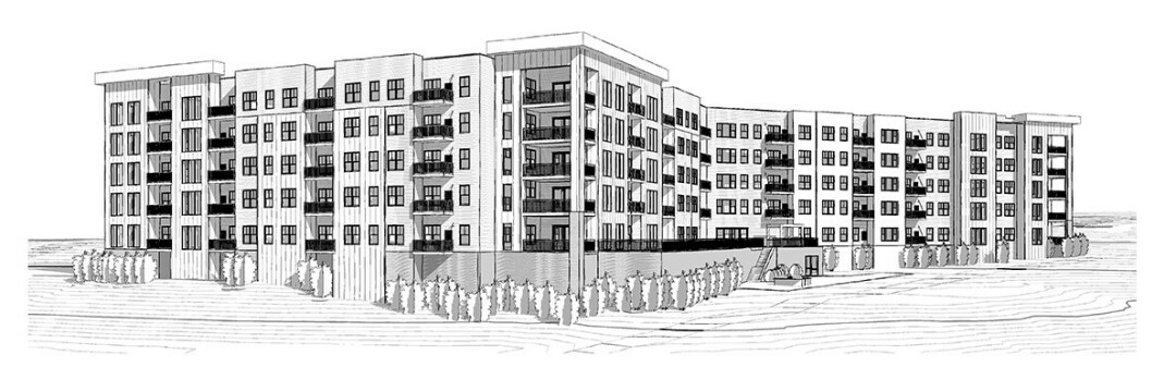 This conceptual design shows the proposed Lake Place Eau Claire apartment complex. (Submitted image)