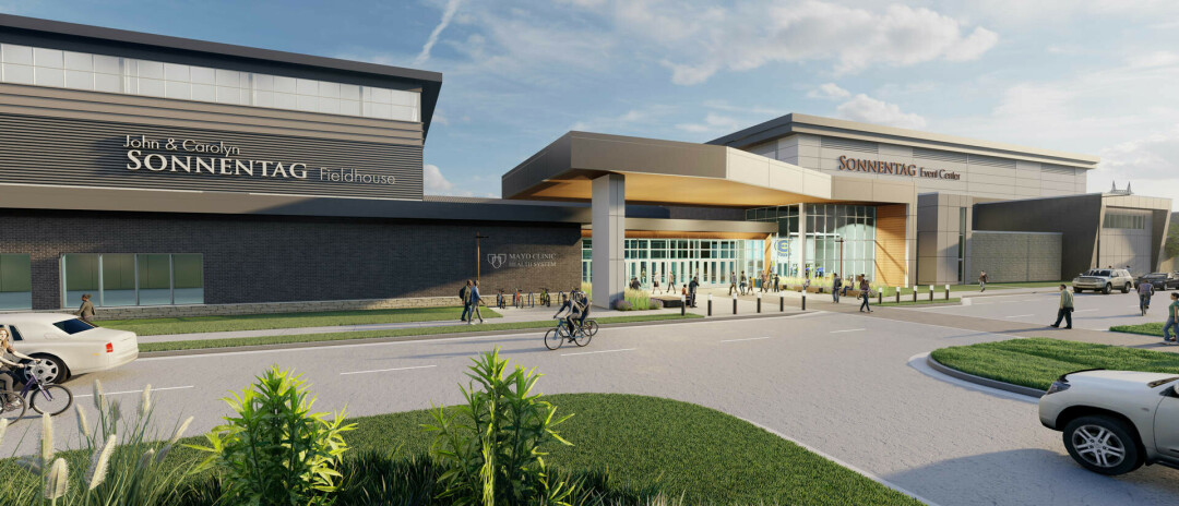 A COMPLEX COMPLEX. UW-Eau Claire's to-be-built County Materials Complex will include an event center and fieldhouse named for donors John and Carolyn Sonnentag. (Submitted image)