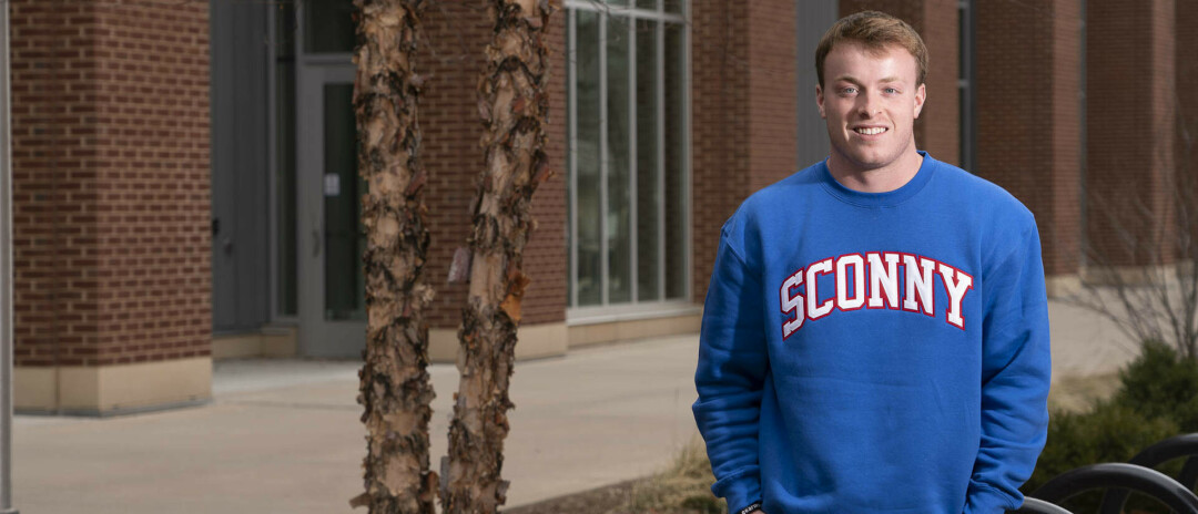 THE MAN BEHIND THE BRAND. Ethan Van Grunsven, a UW-Eau Claire student, created sconnyco, a clothing brand. (UWEC photo)