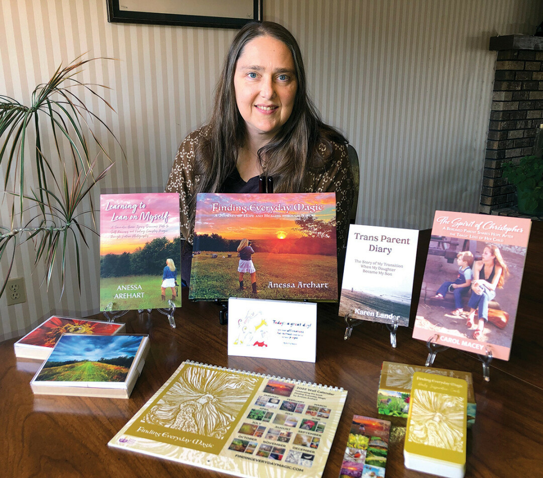 READ ALL ABOUT IT. Heather Felty of Eau Claire with some of the books published by Inner Peace Press. (Submitted photo)