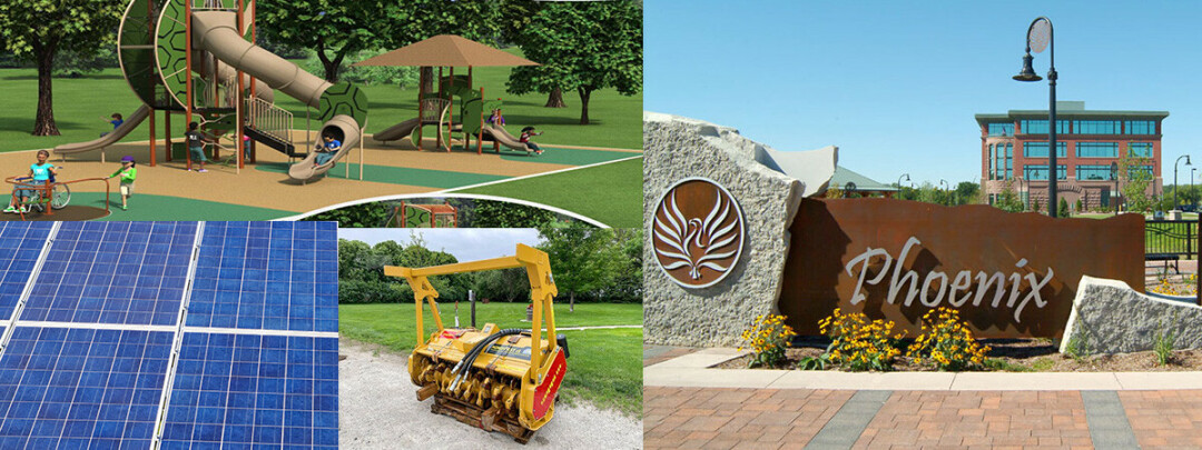 THE PUBLIC'S PICKS. Projects selected for funding as part of the Empower Eau Claire program include,clockwise from top left, wheelchair-accessible playground equipment at Boyd Park, LED lighting at Phoenix Park 