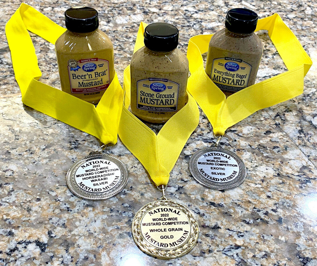 THE ZING OF VICTORY. Silver Spring Foods' three medal-winning mustards. (Submitted photo)