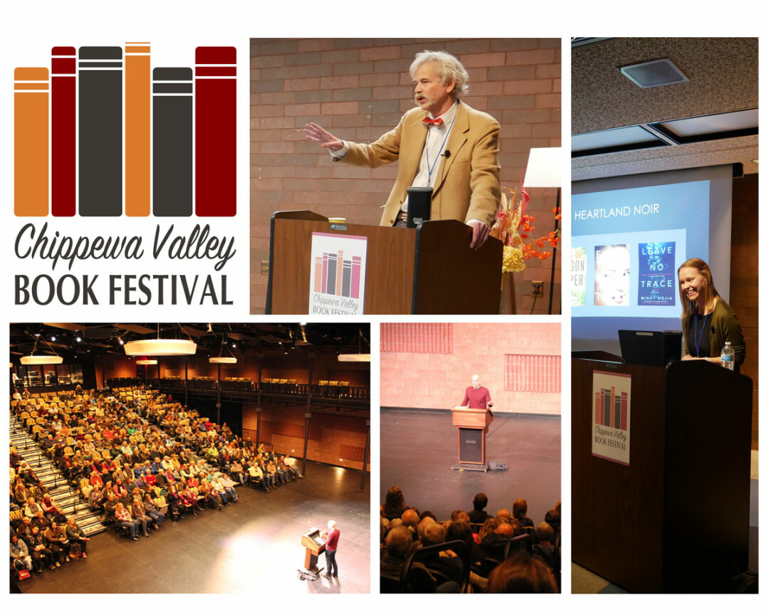 A montage of images from previous Chippewa Valley Book Festival events.