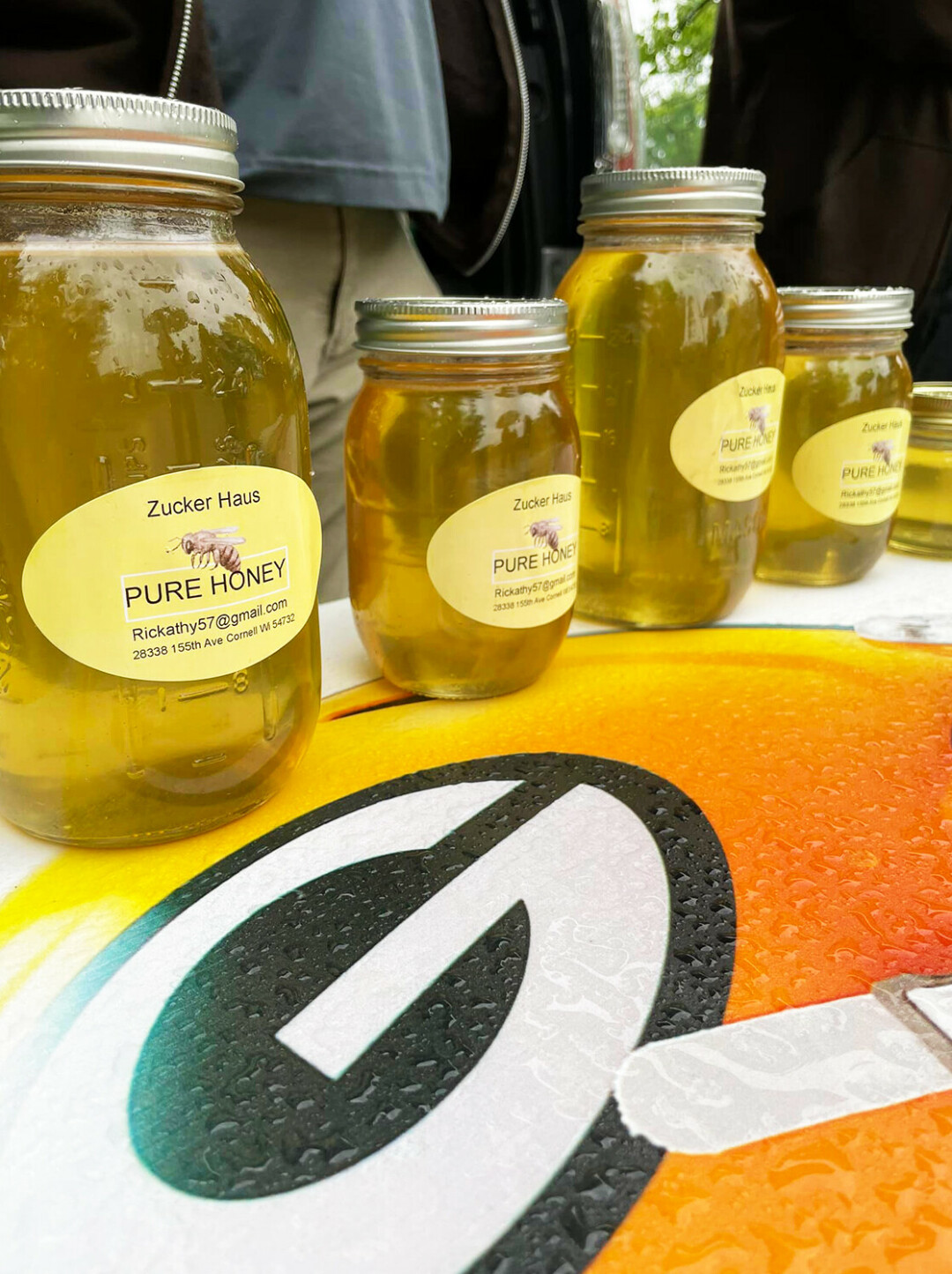 Zucker Haus' golden pure honey was offered at the market's first event. The Cadott Farmer's Market will continue to be held every Saturday through October this year. (Photo via Cadott Farmer's Market's social media)