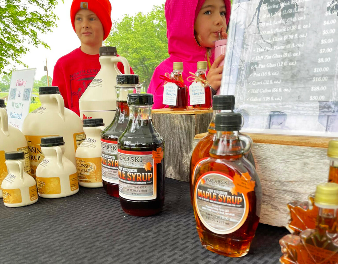 A SWEET TIME. More than 200 people showed up to the market's first event on June 11 with vendors such as Pozarski Farms, who sold their sweet maple syrup. (Photo via Cadott Farmers Market social media)