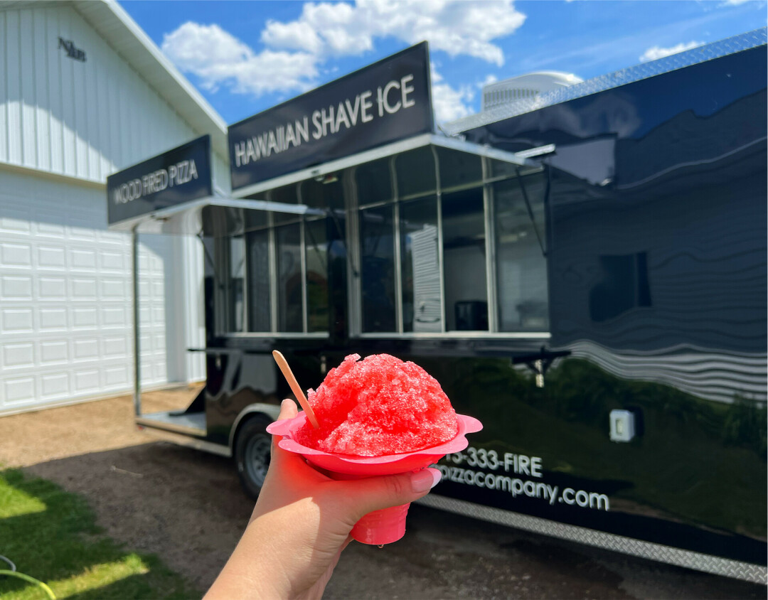 DON'T SWEET IT. With their very own homemade syrup flavoring and shave ice, Jenni Balts is the mastermind behind Ohana Pizza's Hawaii-inspired, sweet shave ice. Pictured is Jenni's favorite, Tiger's Blood.