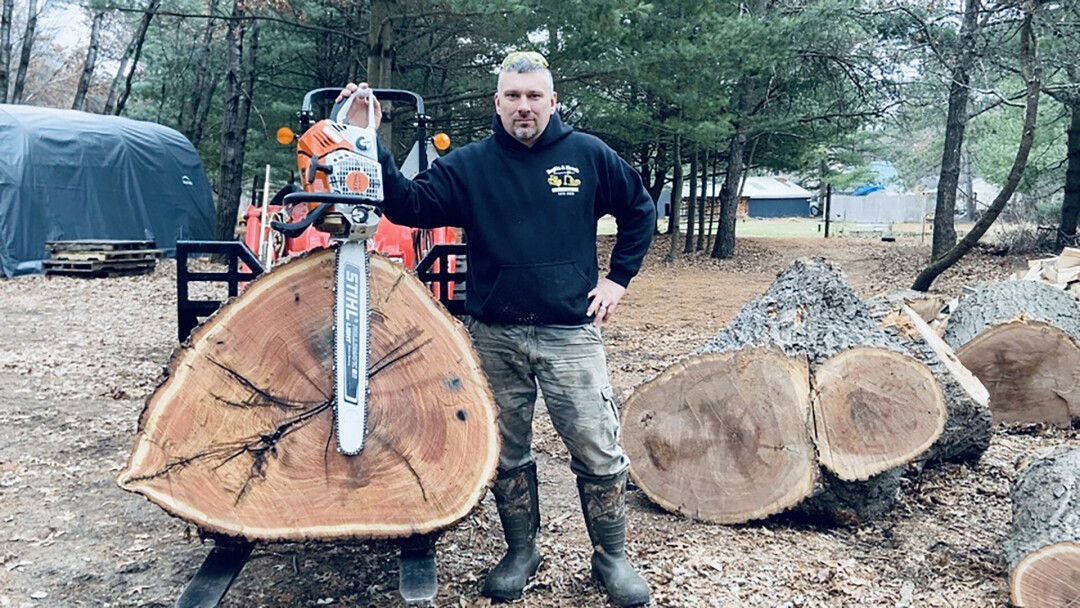 TIMBER! This local has a huge following on his Youtube by showing off his firewood routine. (Submitted Photos)