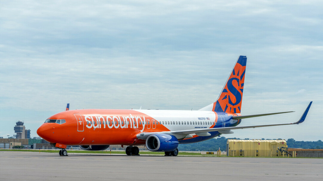 BIG ORANGE SUN. By the end of 2022 Sun Country Airlines will be service Chippewa Valley Regional Airport in 737s like this one. (Photo via Sun Country Airlines)