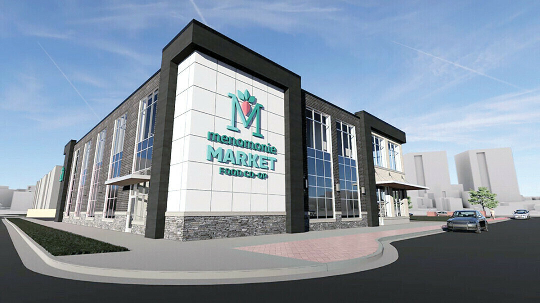 A NEW COOP FOR THE CO-OP. A rendering of the proposed new Menomonie Market Food Co-op on Eau Claire's North Barstow Street. (Submitted image)