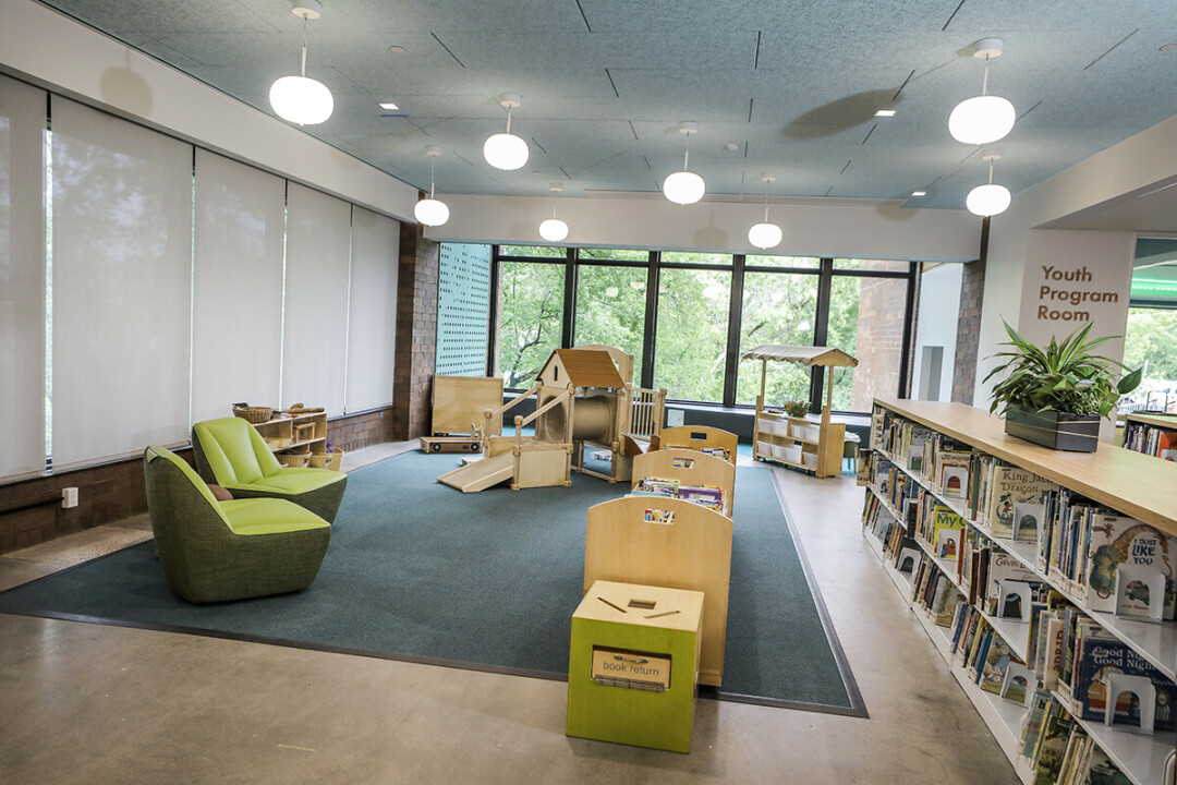 Part of the remodeled Youth Services area.