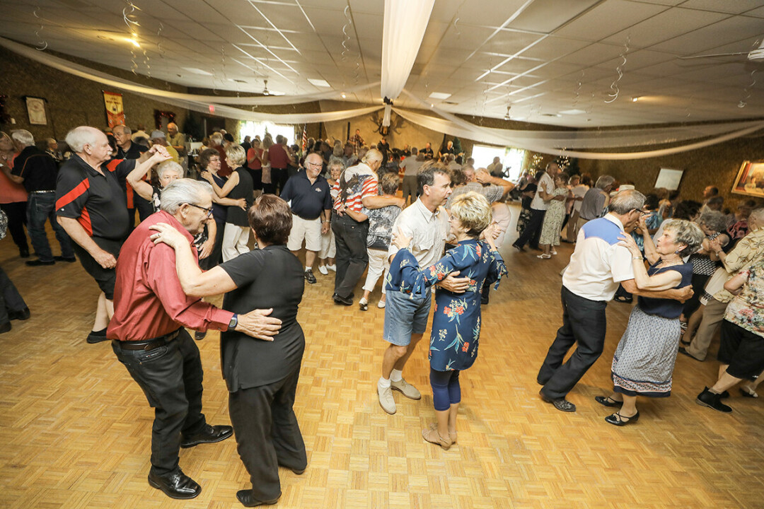 KEEP ON DANCING. The Rhythm Playboys typically attract an older audience, like this one at the Moose Lodge on July 31, but they can get younger people dancing as well during periodic gigs at 