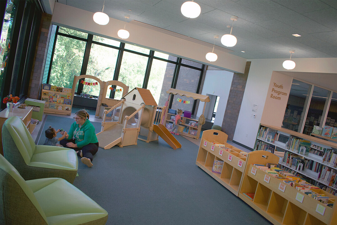 RENOVATED & READY. The new youth section at the recently renovated L.E. Phillips Memorial Library is innovative for both play and comfort. (Photo by McKenna Scherer)