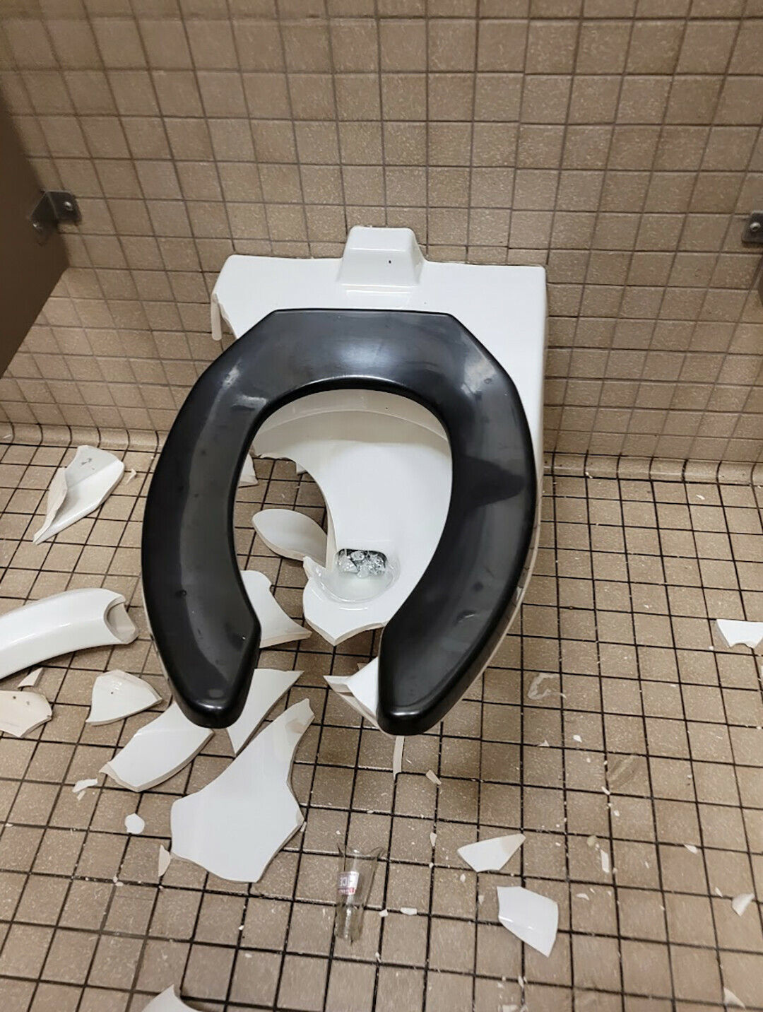 OUT OF ORDER. Vandalism at the Phoenix Park Trailhead restrooms occurred the weekend of Oct. 1-2. (Submitted photo)