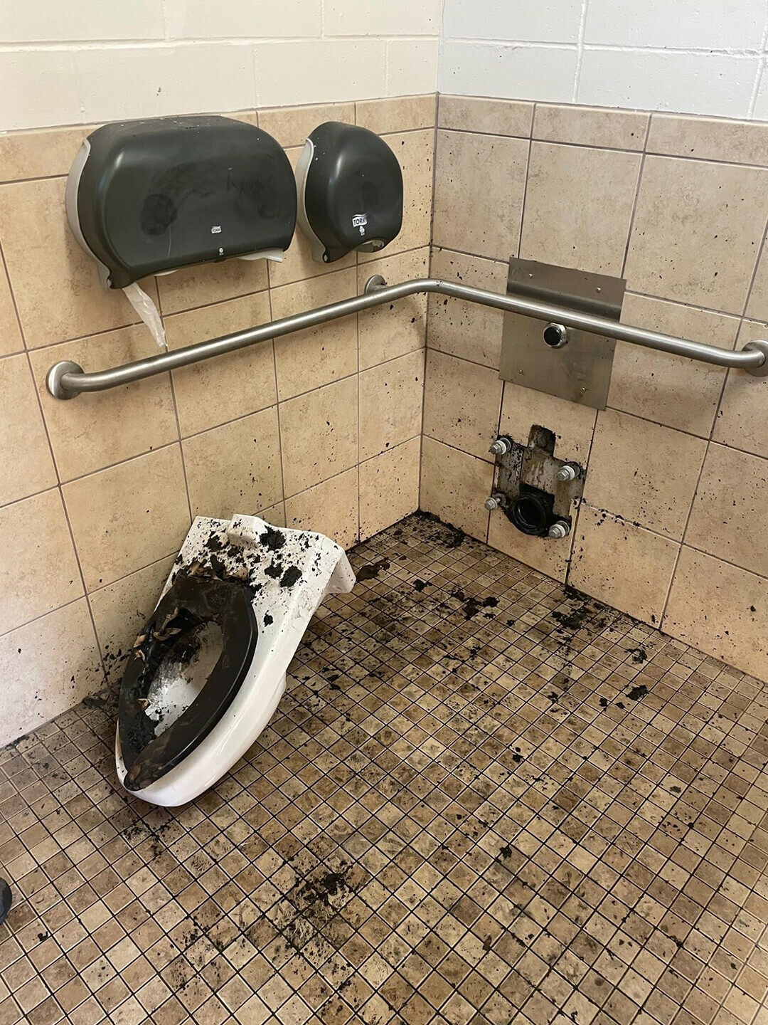 BONUS ANGER-INDUCING IMAGE: Vandals struck Phoenix Park's other restrooms, near the Farmers Market Pavilion, in August.