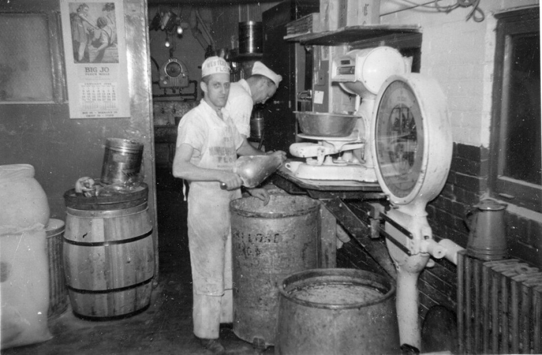 MAKIN' THAT DOUGH. Buri's Sunlit Bakery circa 1944. (Chippewa Valley Museum photo)
