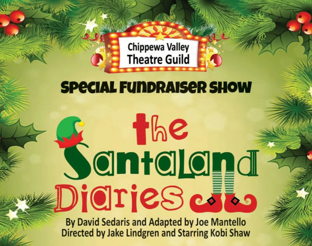 ELF! No, not the Will Ferrel holiday movie. The Santaland Diaries observes a Macy's department store Santaland elf in a humorous, snarky production by the CVTG. (Image from CVTG's production poster)