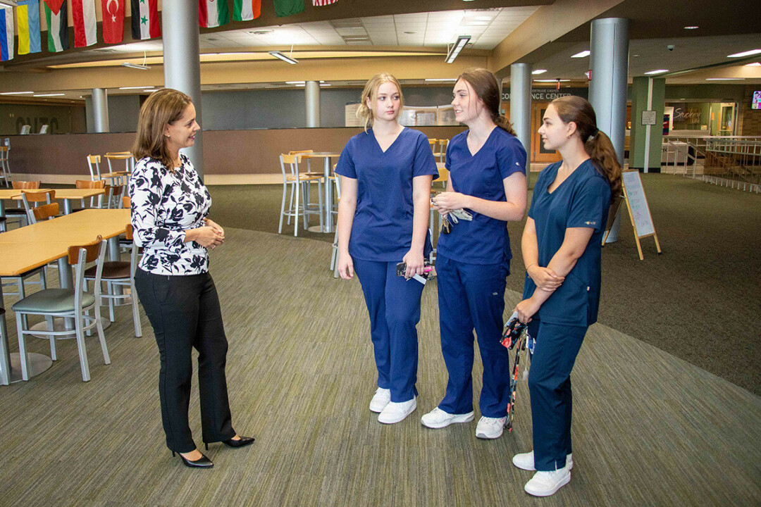 Beaton-Garcia speaks with CVTC students.