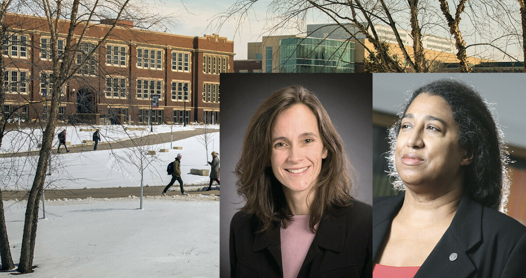 TIME FOR CHANGE. Teresa O'Halloran (left) and Dr. Selika Ducksworth-Lawton (right) have accepted interim leadership positions in UWEC's EDI division. (Photos via UWEC)