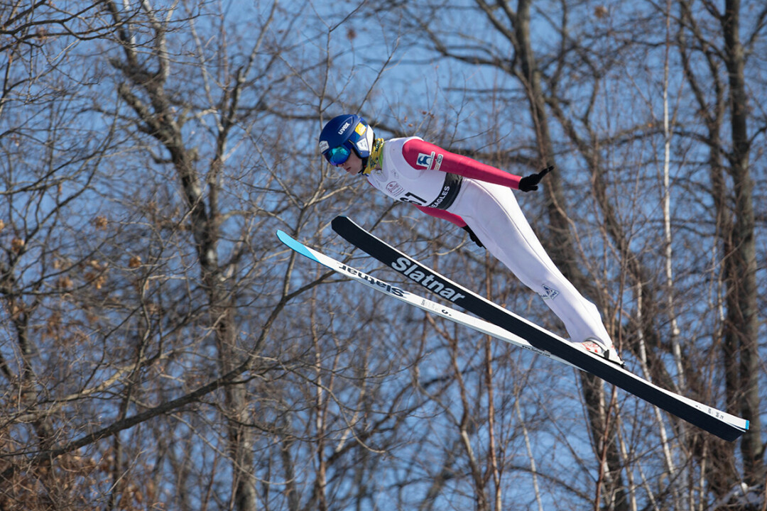 HOW IS THE AIR UP THERE? Cut: Logan Gundry, 20, of Fall Creek, is the only American male ski jumper to compete in the FISU World University Games in Lake Flacid, NY, this week. 