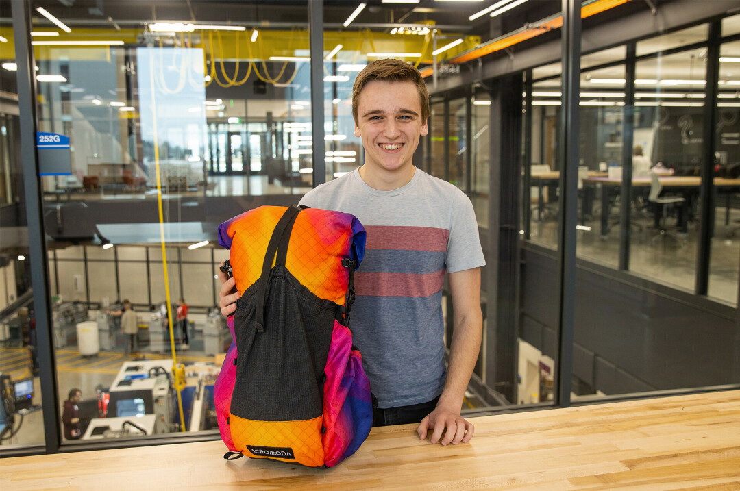 PUT YOUR BACK(PACK) INTO IT. Eau Claire native Josh Wood's freshly launched brand, Acromoda, is just the start for the young entrepreneur. (Photos by Andy McNeill | UW-Platteville)
