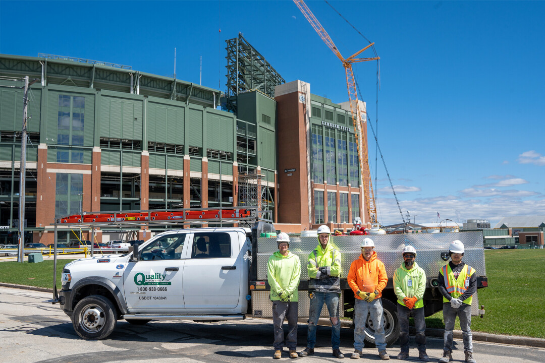 LAMBEAU LEAP. Quality Roofing is givin' Lambeau Field Stadium a hand. (Submitted photo)