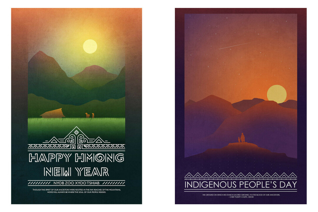Samples of posters Yang designed for the University Library