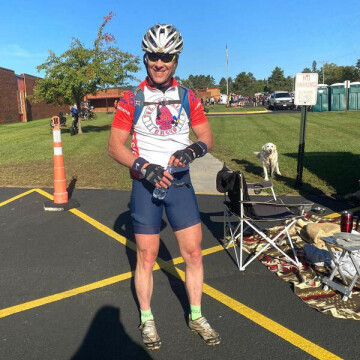 Ayres is an avid mountain biker, and Red Flint sponsors an annual local bike race. (Submitted photo)