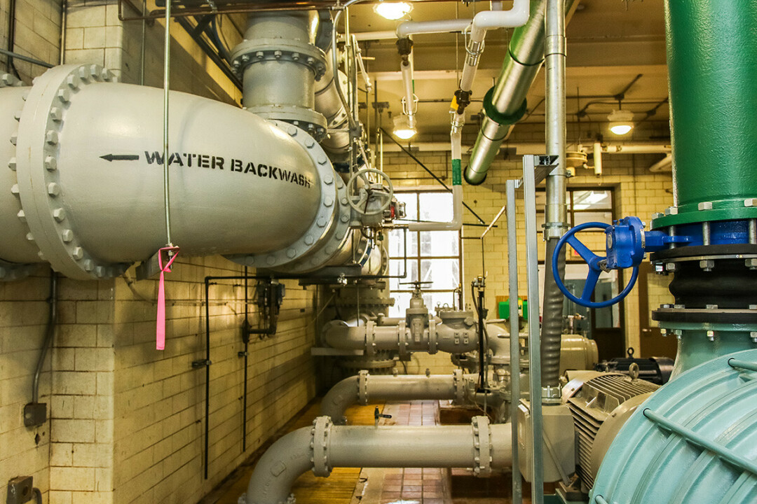 WATER, WATER EVERYWHERE. Inside the City of Eau Claire's Water Treatment Plant on Riverview Drive. 