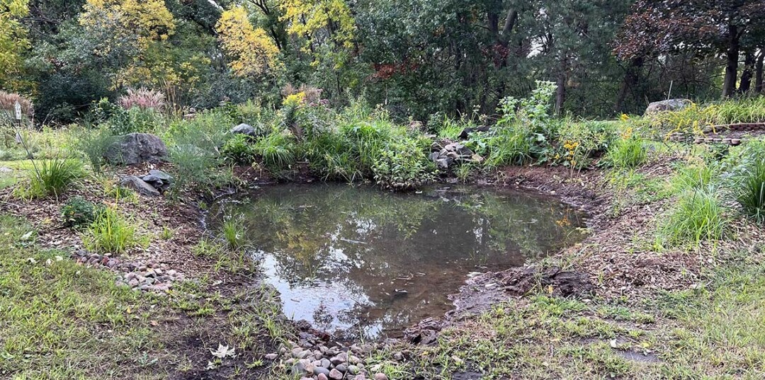 ENJOYING THE RAIN (GARDEN). Unity Church has taken a unique opportunity to turn greenspace into an educational and beautiful resource. (Submitted photo)