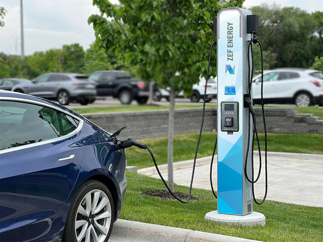 Eau Claire County recently installed three electric vehicle chargers, like this one, at the County Government Center. (Photo via 