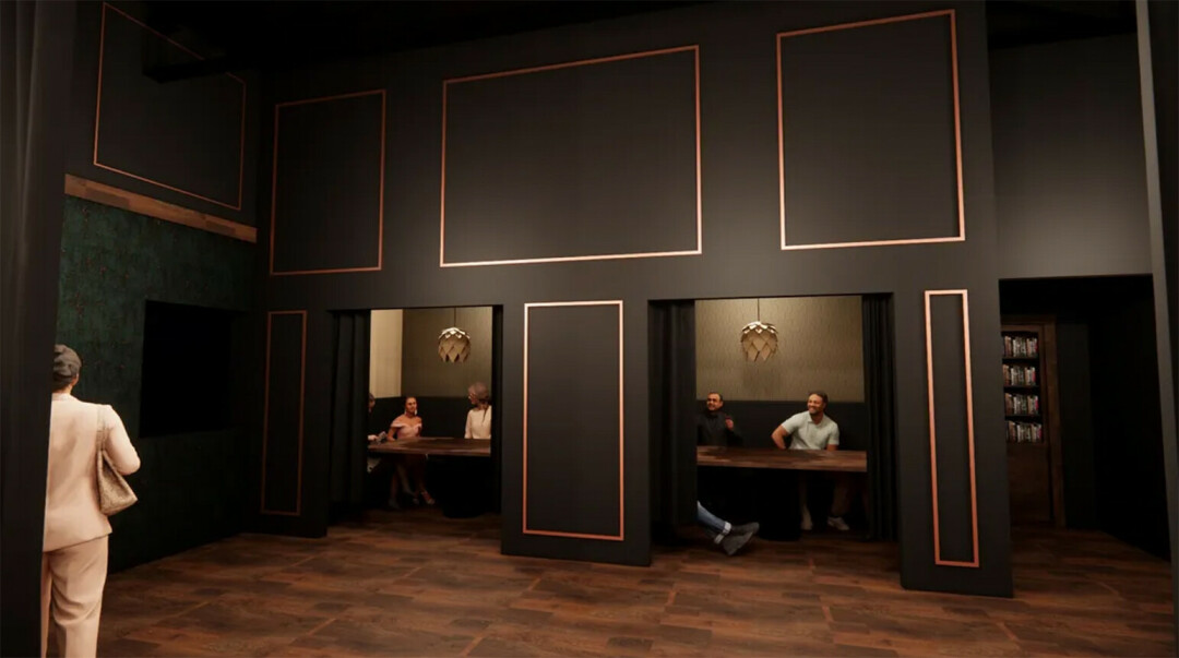 CO-WORKING AT A NEW LEVEL. BONDS hopes to offer area professionals a new, exclusive space for networking and business. (Mockup of private booths area via BONDS' website)