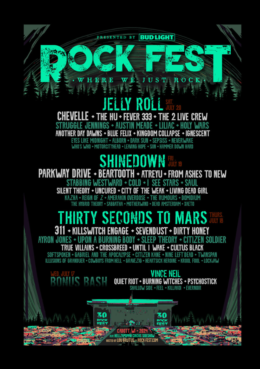 Jelly Roll, Shinedown, Thirty Seconds to Mars Will Headline Rock...