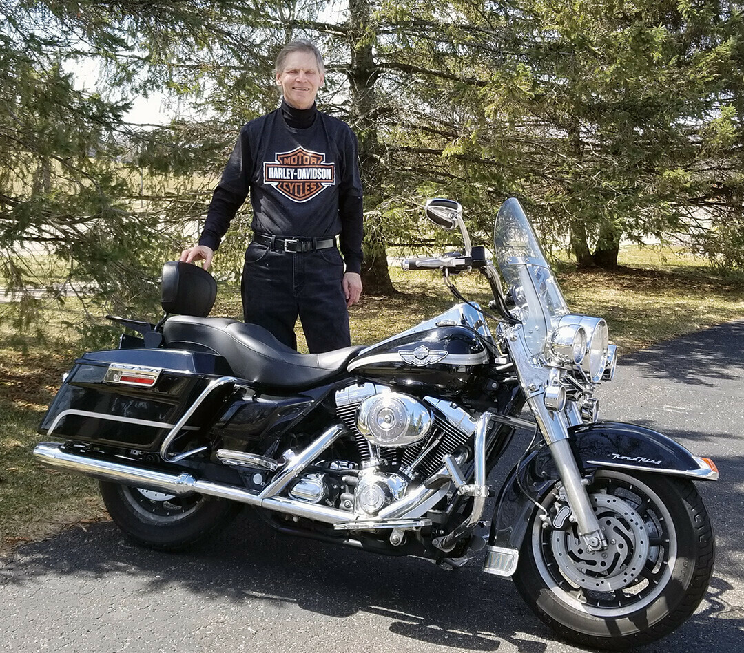 Writer Darrell Broten and his 2003 100th Anniversary Harley-Davidson Road King. (Submitted photo)