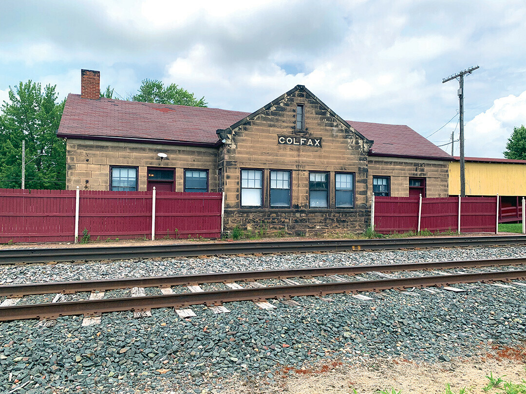 The exterior of the Colfax Railroad Museum, which is housed in the village's former train depot, which was built in 1915. (Photo by Tom Giffey)