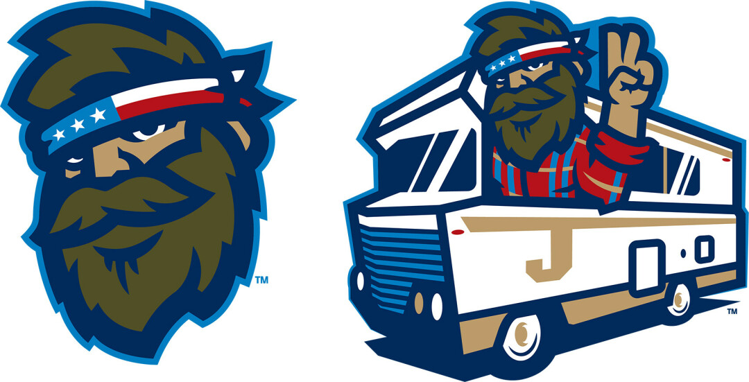 Two variations of The Jammer's logo, created by Ryan Foose (Foose Sports).