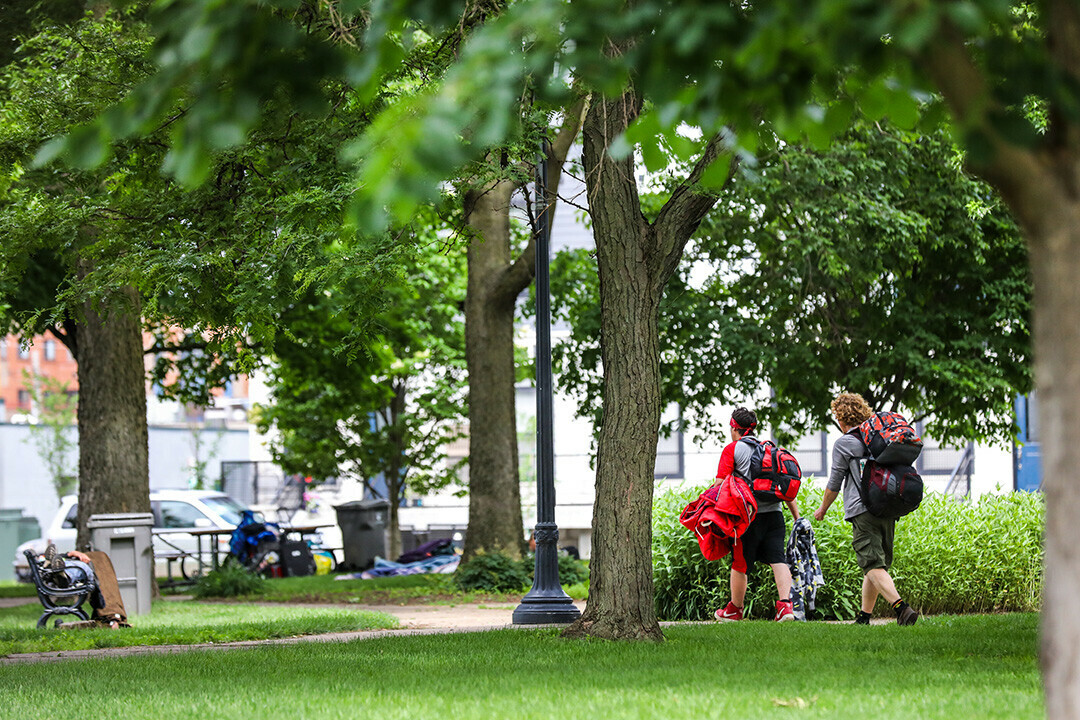 PUBLIC NOTICE. Eau Claire City Council has been invited to a meeting with city staff at 2pm, July 26, at Wilson Park to discuss concerns about public safety and conditions of downtown parks and public spaces. (Wilson Park pictured)