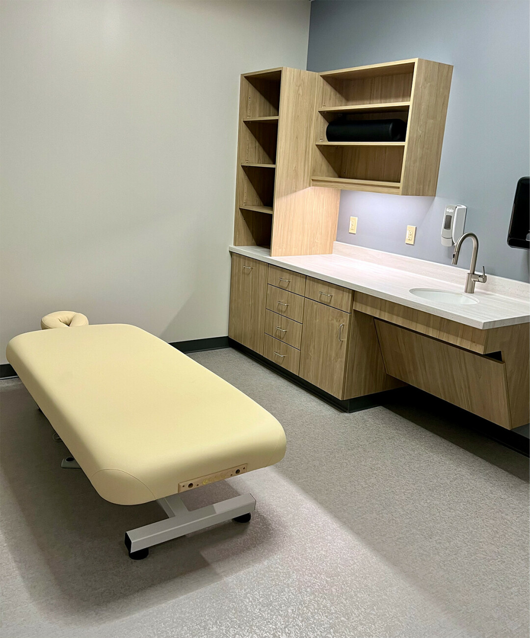 One of the clinic's rooms where students will treat clients.