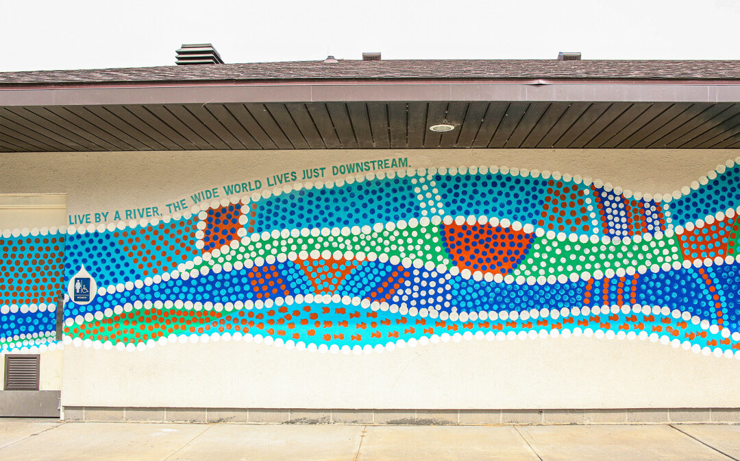 'THEY UNITE.' The Public Painting Project is wrapping up its latest mural, 'Rivers,' in Owen Park.