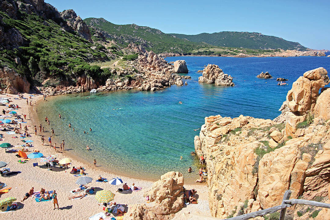 The Costa Paradiso on the coast of Sardinia, Italy, one of the longevity 