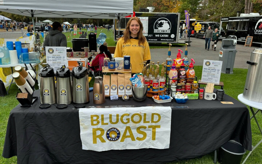 CAFFEINATION CAMPUS. Blugold Roast is coming up on its 10-year anniversary, still serving students on the campus it was first ideated. (Blugold Roast pictured at 2024 Homecoming)