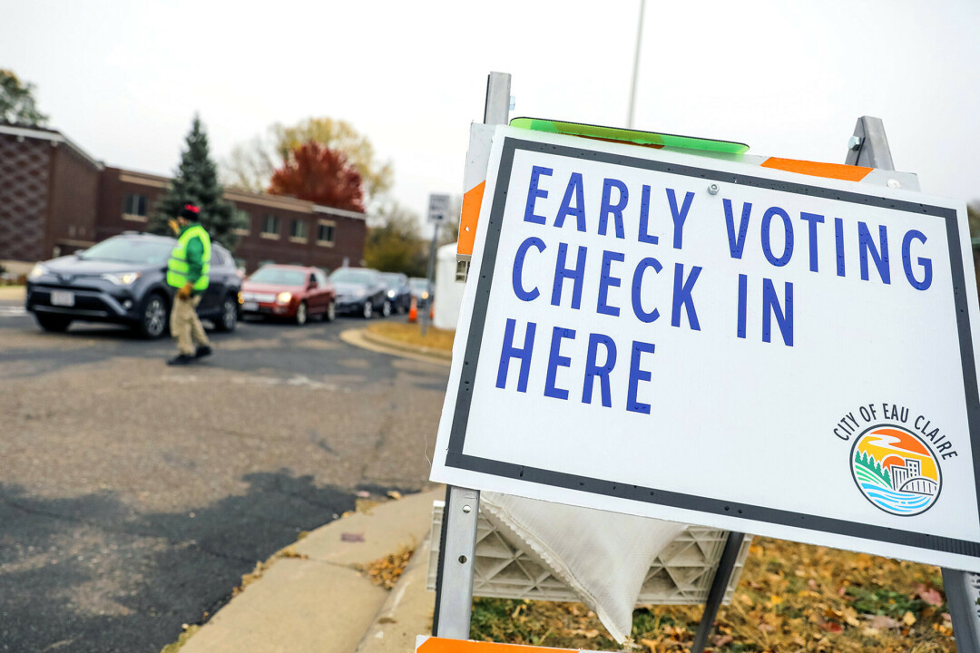 VOTE EARLY (BUT NOT OFTEN). Early voting in the City of Eau Claire in 2020.