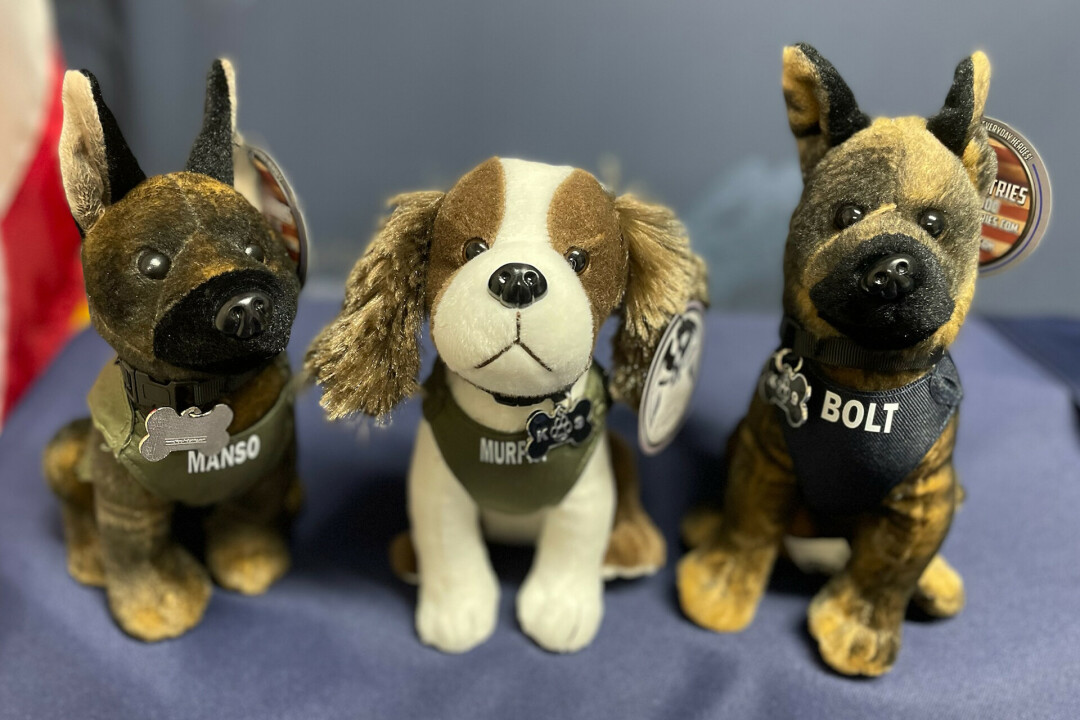 PLUSHIE PALS. Eau Claire Police Department K9 dog plushies will be donated to area kids this holiday season, and ECPD is launching the Howlday Fundraiser to do so.