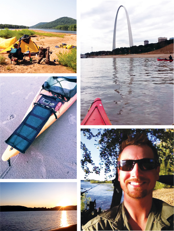 THE RIVER ROAD SOUTH. Above: Photos from Jonathon and Kris Leuthe’s trip to New Orleans last summer. The brothers dumped in at Boyd Park in Eau Claire and were on the water for 75 days.