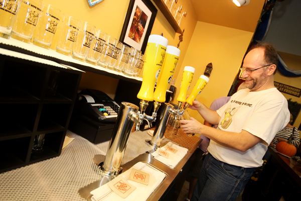 Leos Frank, serving up some taps and Lazy Monk's original taproom.