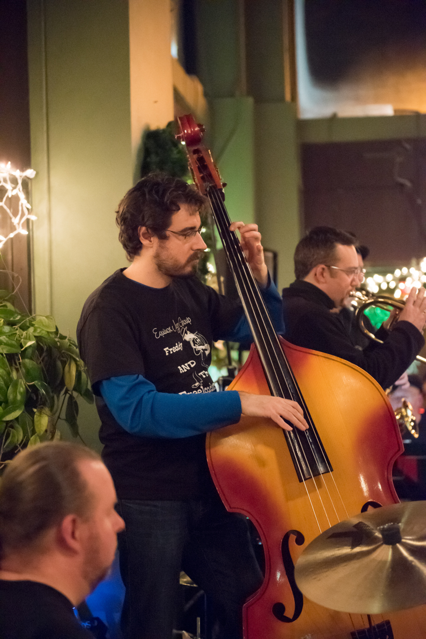 EQUINOX YOUR SOCKS OFF. The Equinox Jazz Group played the Acoustic Café in Eau Claire on Friday, Jan. 2 – with Karl Anderson, who’s all about that bass.