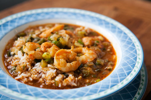 Etouffee on display.