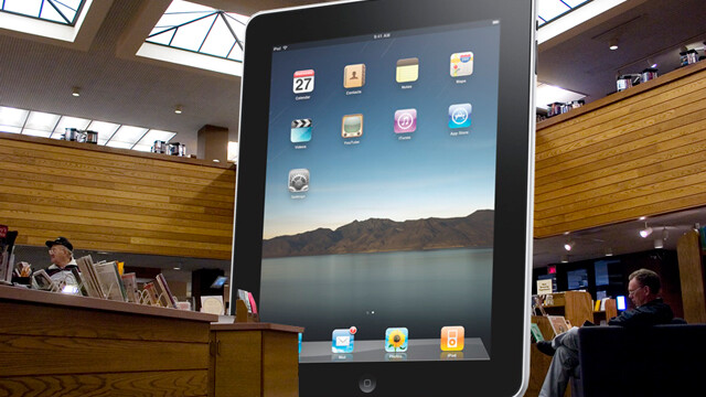 iPad not shown at actual size. Actually, neither is the library.